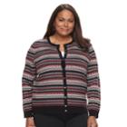 Plus Size Croft & Barrow&reg; Essential Button-front Jersey Cardigan, Women's, Size: 1xl, Black