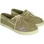 Men's Lsu Tigers Captain Boat Shoes, Size: 10, Beig/green (beig/khaki)