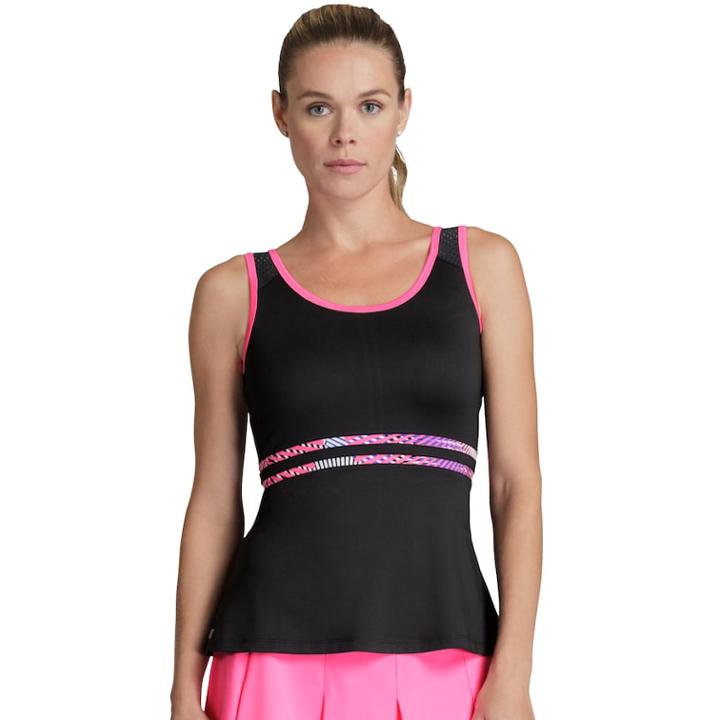 Women's Tail Tennis Tank, Size: Large, Black