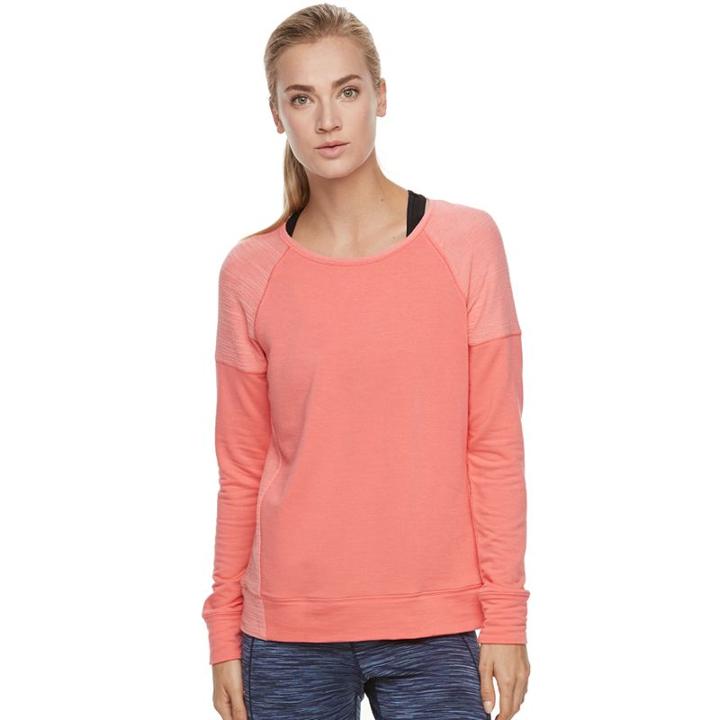Women's Tek Gear&reg; Raglan French Terry Top, Size: Medium, Brt Pink