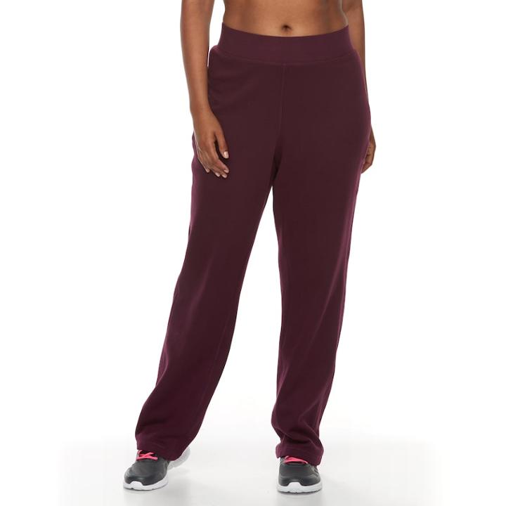 Plus Size Tek Gear&reg; Basic Fleece Pants, Women's, Size: 1x Long, Drk Purple