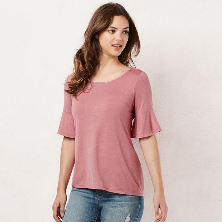 Women's Lc Lauren Conrad Bell Tee, Size: Xs, Med Pink