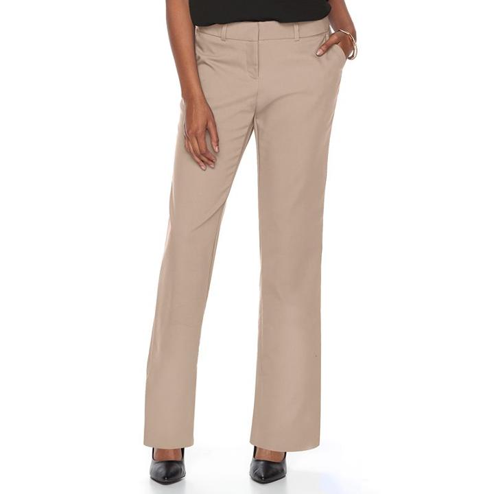Petite Apt. 9&reg; Torie Straight-leg Dress Pants, Women's, Size: 8p - Short, Brown Oth