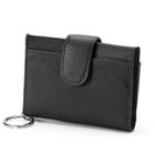 Buxton Hudson Pik-me-up Leather Tab Card Case, Women's, Black