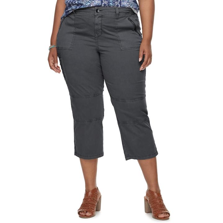 Plus Size Sonoma Goods For Life&trade; Utility Capris, Women's, Size: 20 W, Dark Grey