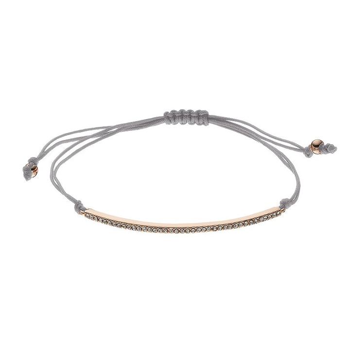 Lc Lauren Conrad Birth Month Pave Curved Bar Cord Bracelet, Women's, Grey