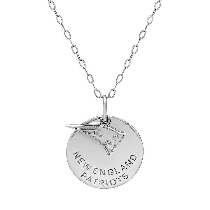 New England Patriots Sterling Silver Team Logo Pendant Necklace, Women's, Size: 17