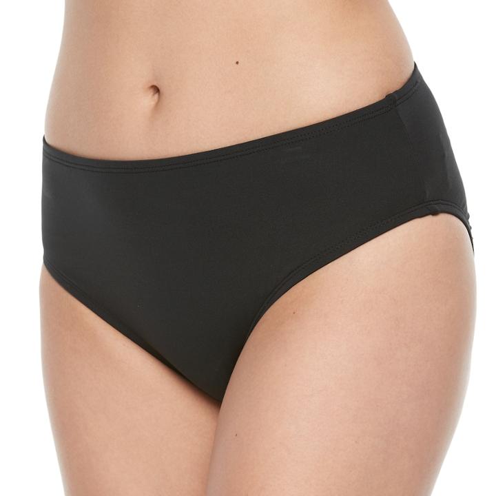 Women's Apt. 9® Basic Scoop Bikini Bottoms, Size: Medium, Black