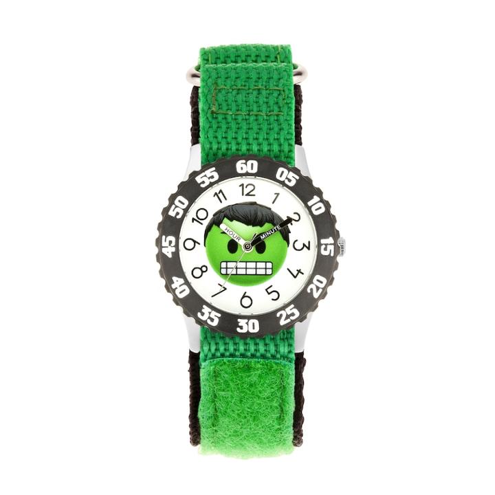 Marvel Hulk Emoji Kids' Time Teacher Watch, Boy's, Size: Medium, Green