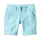 Girls Plus Size So&reg; Lace Trim Bermuda Twill Shorts, Girl's, Size: 18 1/2, Med Blue