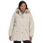 Plus Size Braetan Hooded Microfiber Anorak Jacket, Women's, Size: 2xl, Beig/green (beig/khaki)