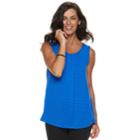 Women's Croft & Barrow&reg; Pleated Swing Tank, Size: Xl, Med Blue