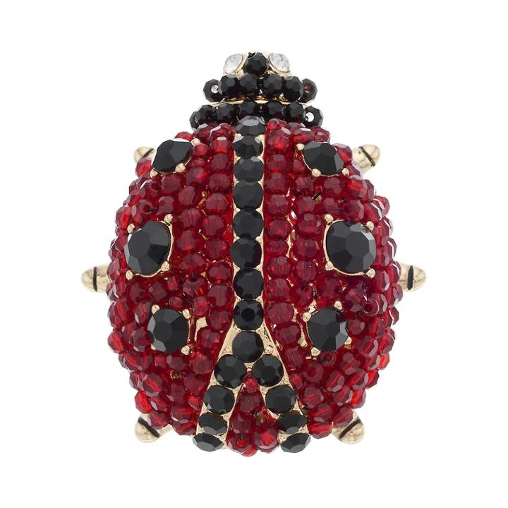 Dana Buchman Ladybug Pin, Women's, Red