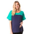 Maternity Pip & Vine By Rosie Pope Colorblock Tee, Women's, Size: M-mat, Med Green