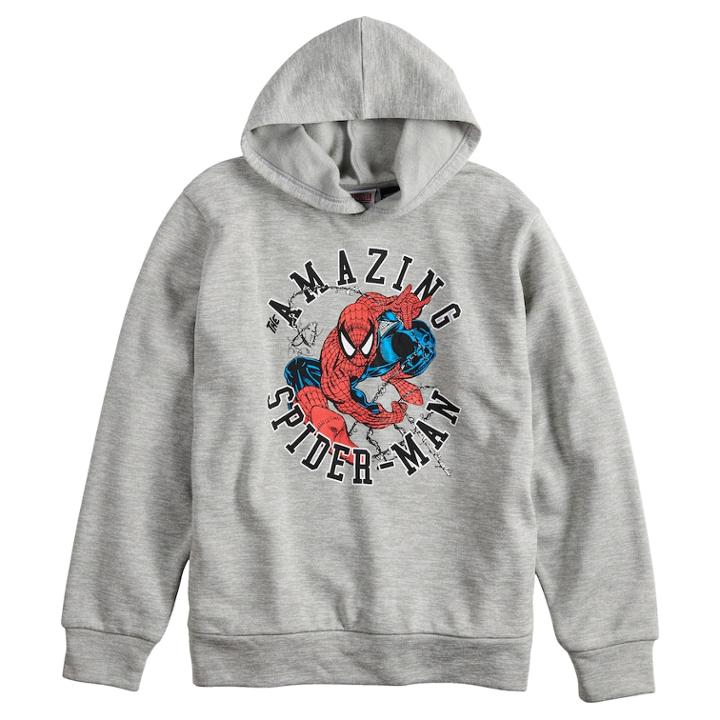 Boys 8-20 Spider-man Hoodie, Size: Medium, Grey