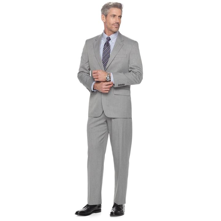 Men's Croft & Barrow&reg; Classic-fit Suit, Size: 46r 40, Light Grey