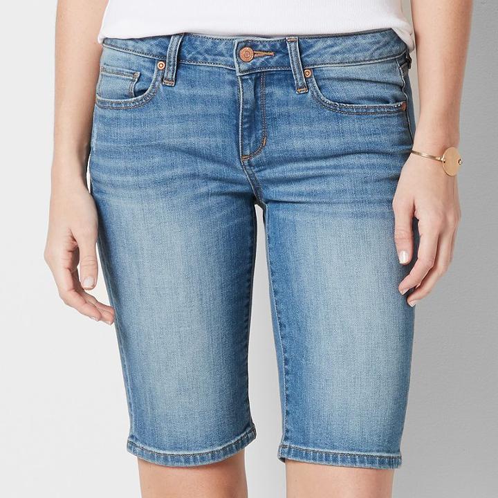 Women's Sonoma Goods For Life&trade; Faded Bermuda Jean Shorts, Size: 12, Blue Other
