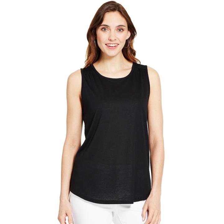 Women's Izod Speckled High-low Tank, Size: Small, Med Grey