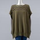 Simply Vera Vera Wang Lace Knit Stitch Poncho, Women's, Med Green