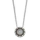 Adora Two Tone Sterling Silver Cubic Zirconia Circle Pendant, Women's, Size: 18, White