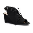 So&reg; Podcast Women's Wedge Sandals, Size: Medium (6.5), Black