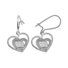 Insignia Collection Nascar Dale Earnhardt Jr. Sterling Silver 88 Heart Drop Earrings, Women's, Grey