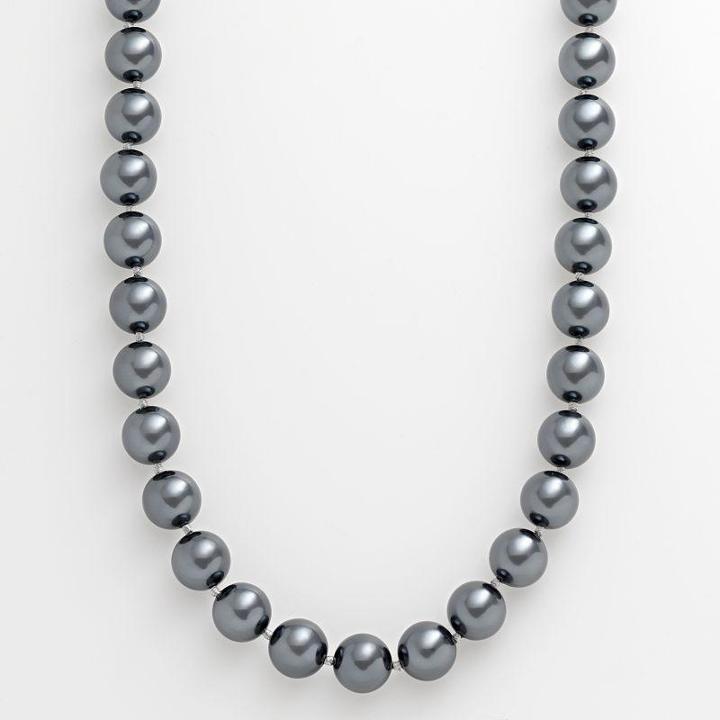 Sterling Silver Simulated Pearl Necklace