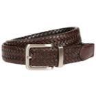 Men's Bill Adler Reversible Braided Bonded-leather Belt, Size: 42, Med Brown