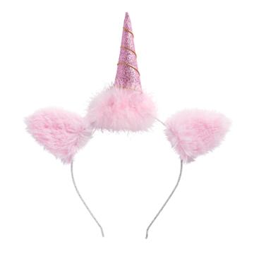 Girls 4-16 Elli By Capelli Glitter Unicorn Headband, Dark Pink
