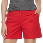 Women's Apt. 9&reg; Torie Twill Shorts, Size: 16, Med Red