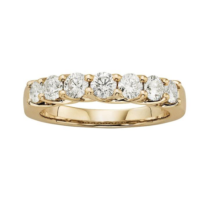 14k Gold 1-ct. T.w. Igl Certified Round-cut Diamond Wedding Ring, Women's, Size: 7, White