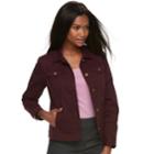 Petite Croft & Barrow&reg; Jacket, Women's, Size: L Petite, Drk Purple