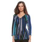 Women's Dana Buchman 3/4-sleeve Cowlneck Top, Size: Xl, Blue
