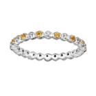 Stacks And Stones Sterling Silver Citrine And Diamond Accent Stack Ring, Women's, Size: 5, Orange