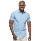 Men's Apt. 9&reg; Slim-fit Patterned Stretch Button-down Shirt, Size: Small Slim, Med Blue