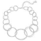 Dana Buchman Textured Circle Link Statement Necklace, Women's, Silver