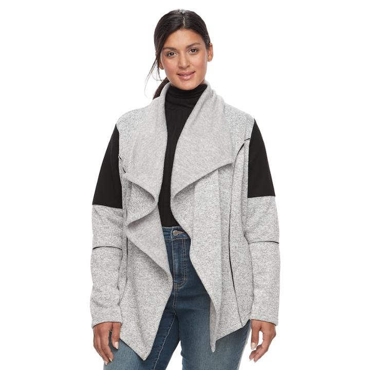 Plus Size Tek Gear&reg; Colorblock Fleece Transitional Jacket, Women's, Size: 2xl, Grey