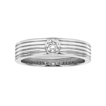 Love 360 14k White Gold 1/10 Carat T.w. Diamond Wedding Ring, Adult Unisex, Size: 6.50
