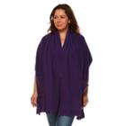 Plus Size White Mark Fringe Shawl, Women's, Purple