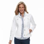 Women's Croft & Barrow&reg; Button-down Jacket, Size: Medium, Natural