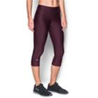Women's Under Armour Heatgear Armour Solid Capris, Size: Xs, Brown Over