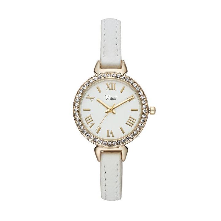 Vivani Women's Crystal Watch, White