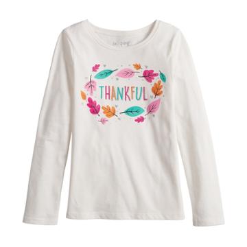 Girls 4-10 Jumping Beans&reg; Long-sleeve Graphic Tee, Size: 4, Natural