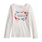 Girls 4-10 Jumping Beans&reg; Long-sleeve Graphic Tee, Size: 4, Natural