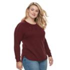 Plus Size Sonoma Goods For Life&trade; Cable Knit Sweater, Women's, Size: 2xl, Dark Red