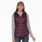 Women's Tek Gear Hooded Puffer Vest, Size: Small, Drk Purple