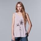 Women's Simply Vera Vera Wang Flower Graphic Tank, Size: Medium, Brt Purple