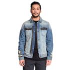 Men's Excelled Distressed Denim Jacket, Size: Xl, Blue