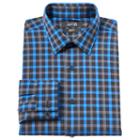 Men's Apt. 9&reg; Slim-fit Plaid Stretch Dress Shirt, Size: 15-32/33, Brt Blue