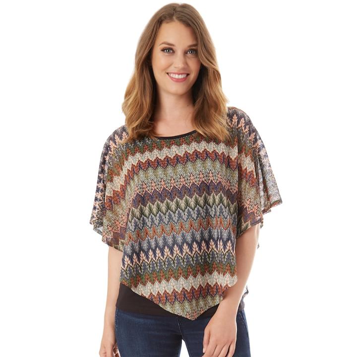 Women's Apt. 9&reg; Textured Popover Top, Size: Xxl, Multi Mitered